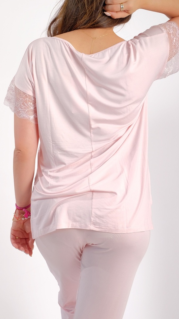 Soothe Blush Lace Pants Set