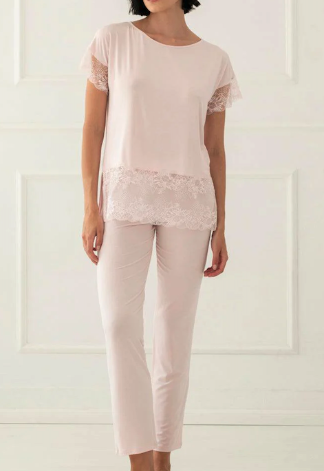 Soothe Blush Lace Pants Set